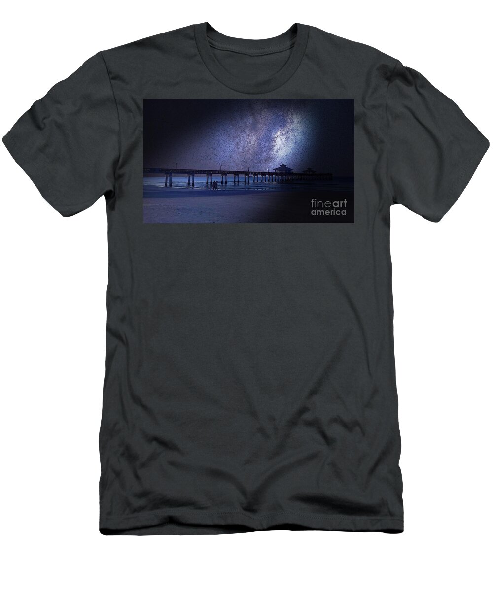 Pier T-Shirt featuring the photograph The Nightly Day Walk by Claudia Zahnd-Prezioso