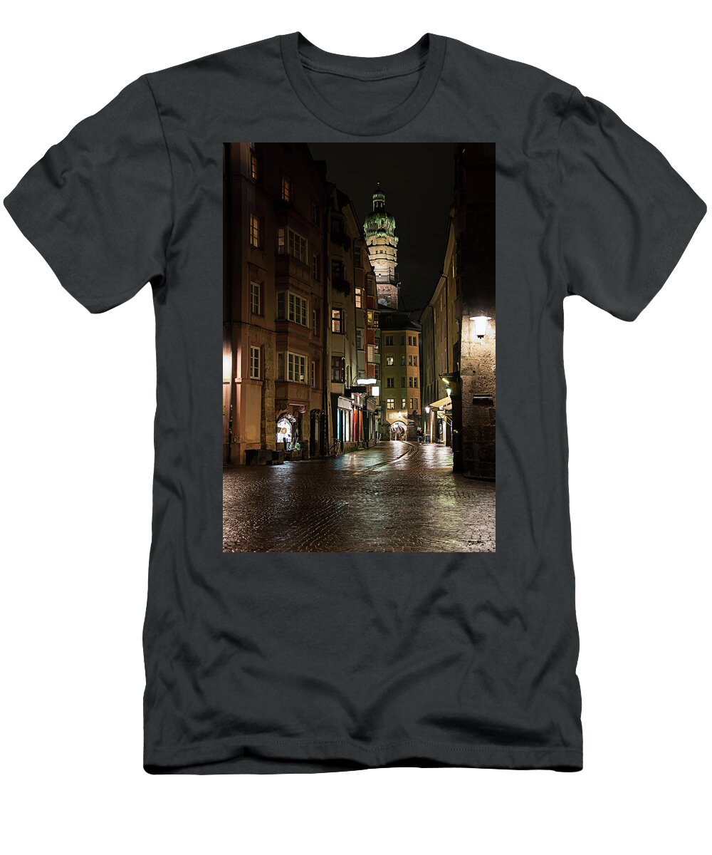 Austria T-Shirt featuring the photograph The old town in Innsbruck, Austria. by Bernhard Schaffer