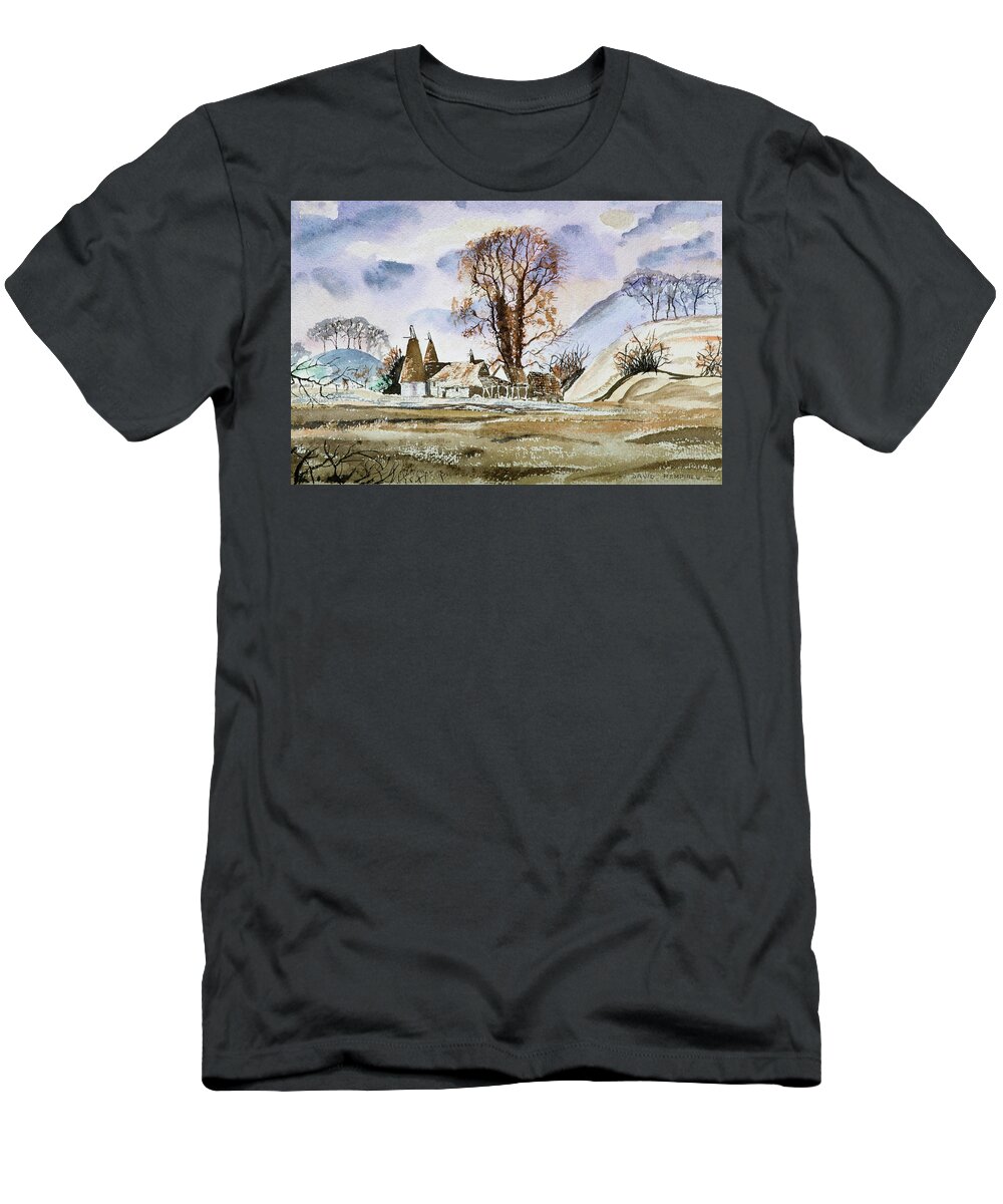 Oast House T-Shirt featuring the painting The Olde Oast House by Rob Hemphill