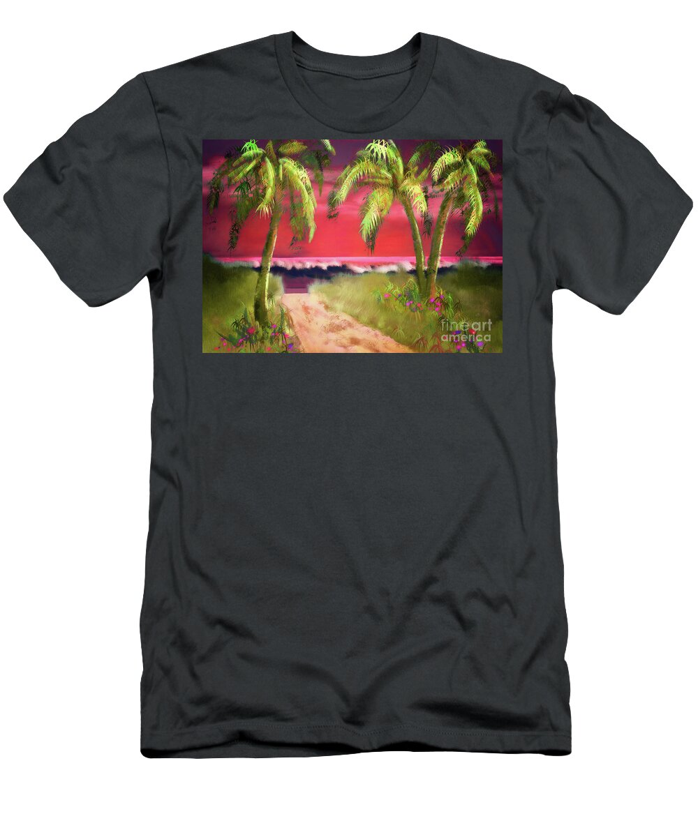 Ocean T-Shirt featuring the digital art The Path To Paradise by Lois Bryan