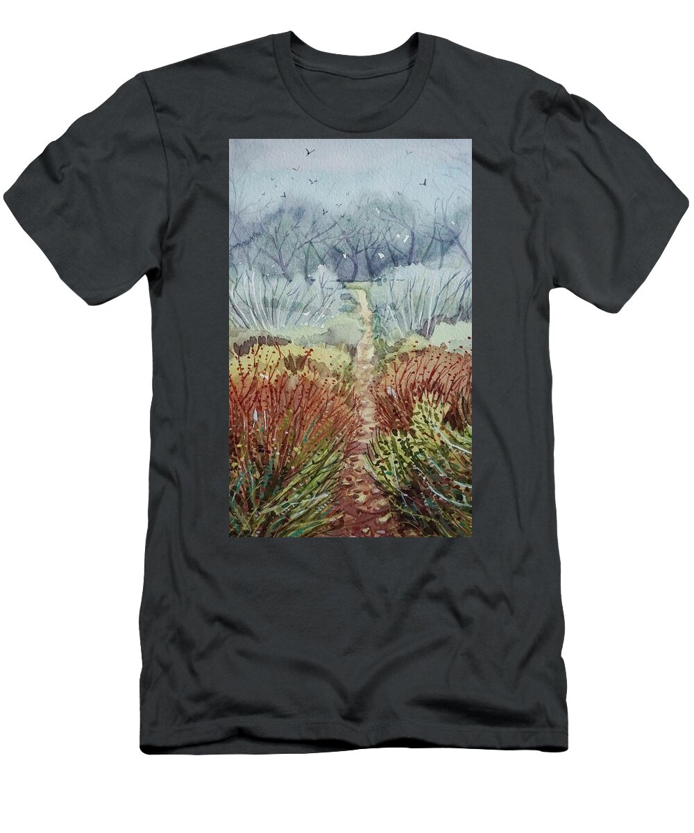 Carmel T-Shirt featuring the painting The Path to Point Lobos by Luisa Millicent