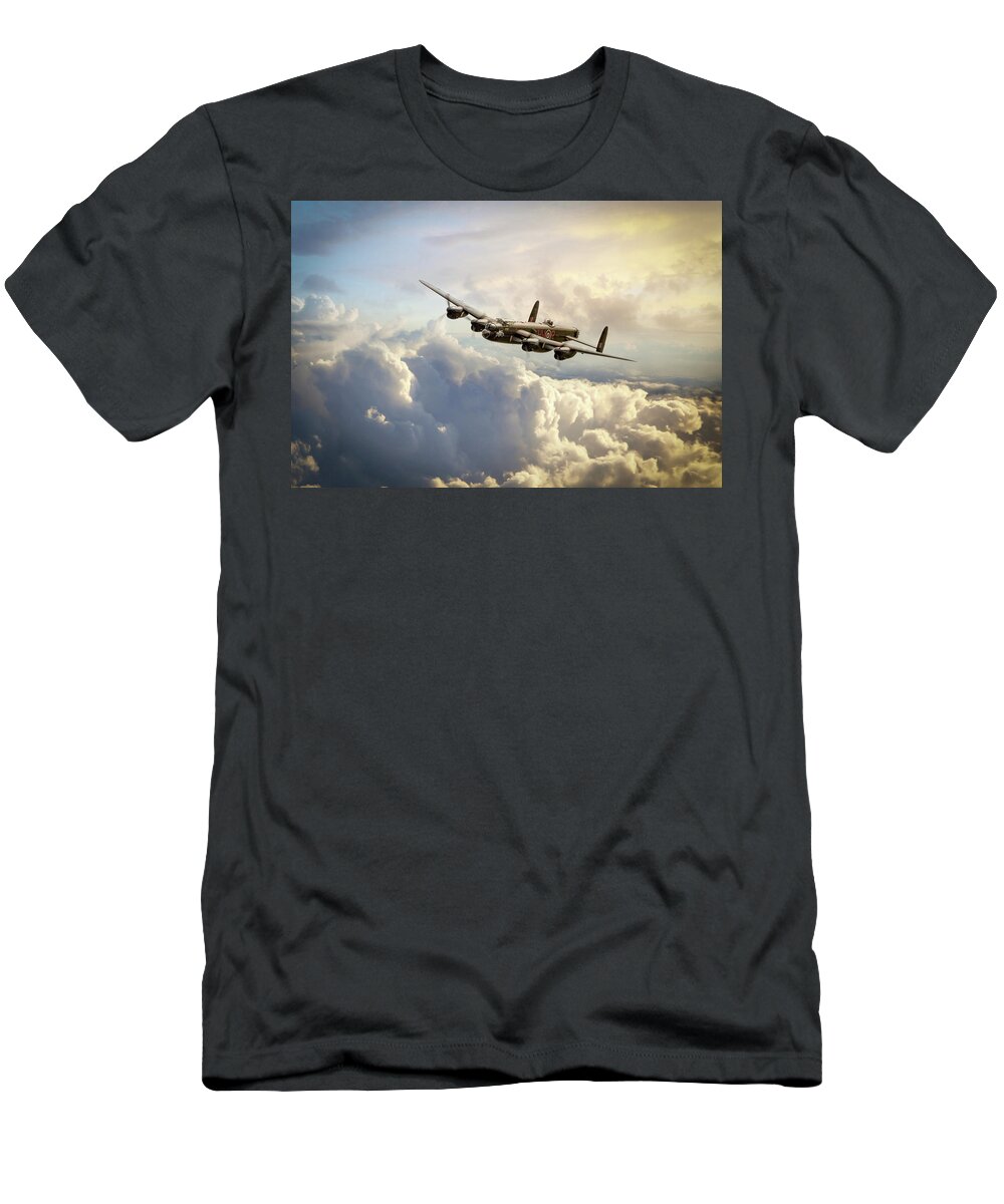 Avro Lancaster Bomber T-Shirt featuring the digital art The Phantom - Lancaster Bomber by Airpower Art