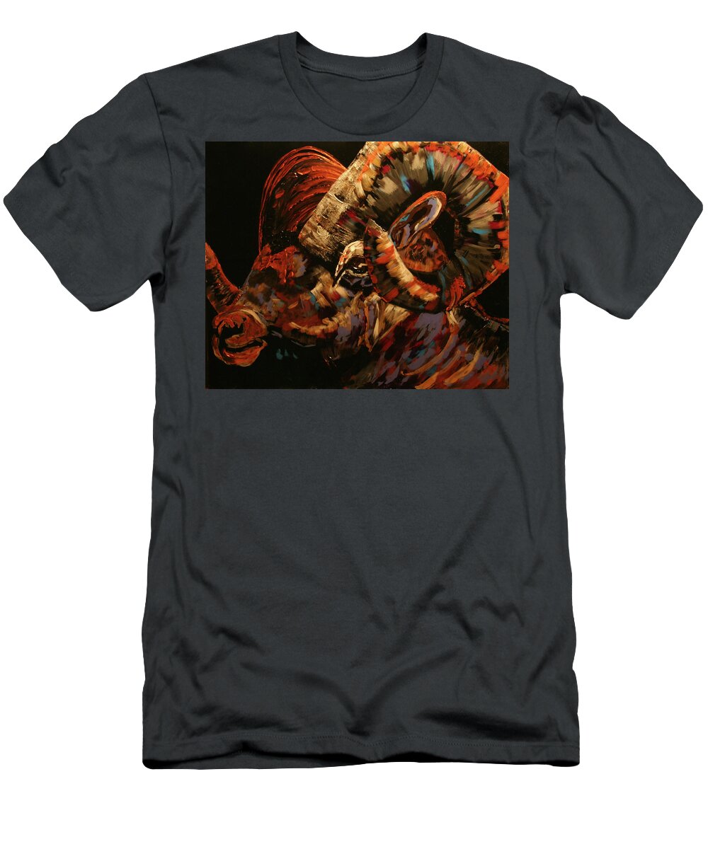 Dall Sheep T-Shirt featuring the painting The Protector by Marilyn Quigley