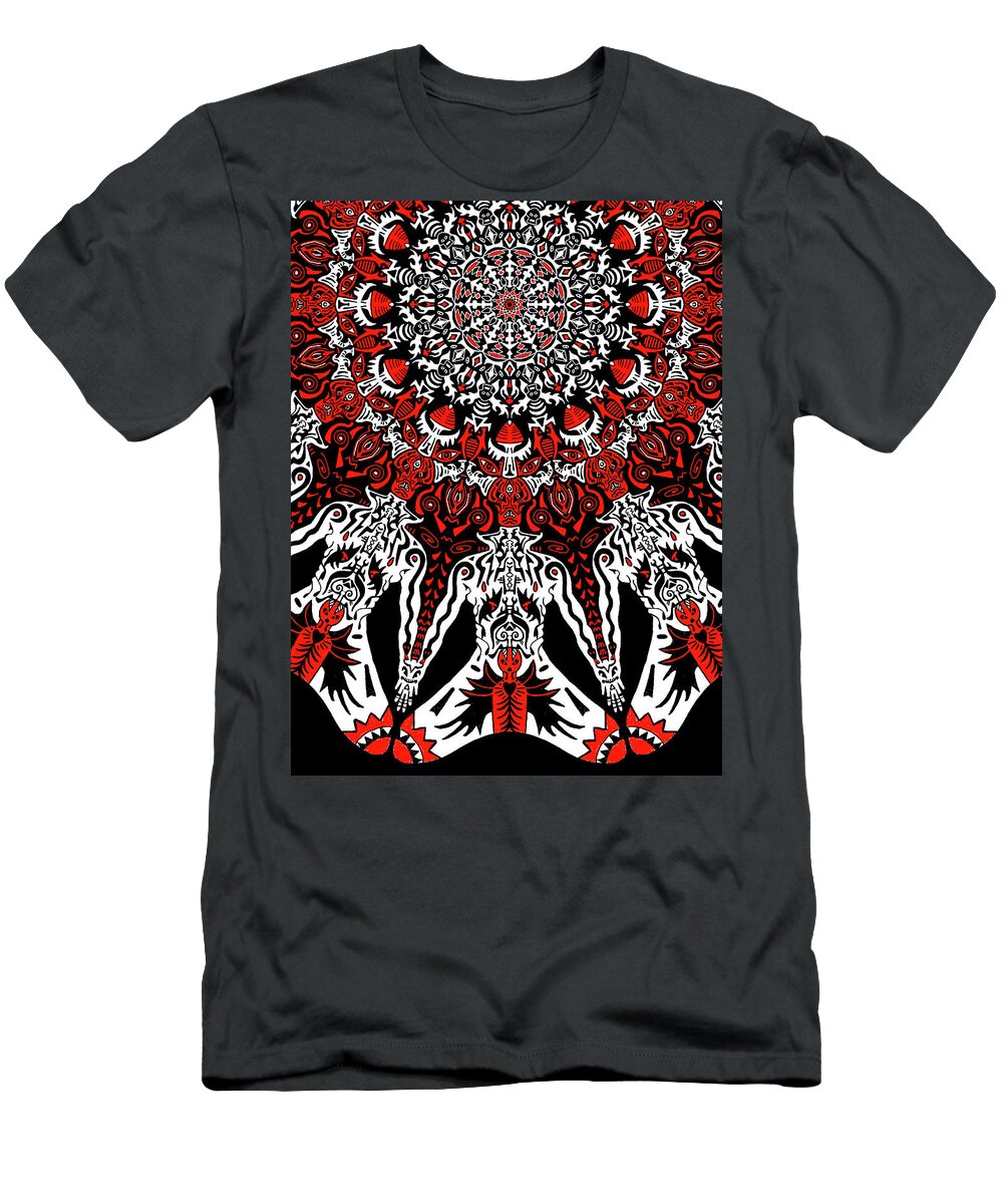 Visionary T-Shirt featuring the mixed media The ReD OnEs by Myztico Campo
