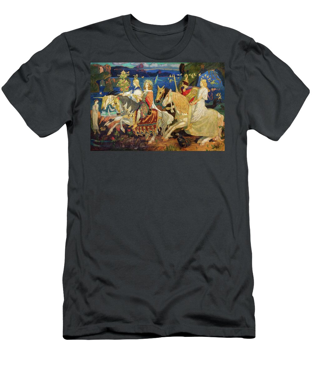 John Duncan T-Shirt featuring the painting The Riders of Sidhe, 1911 by John Duncan