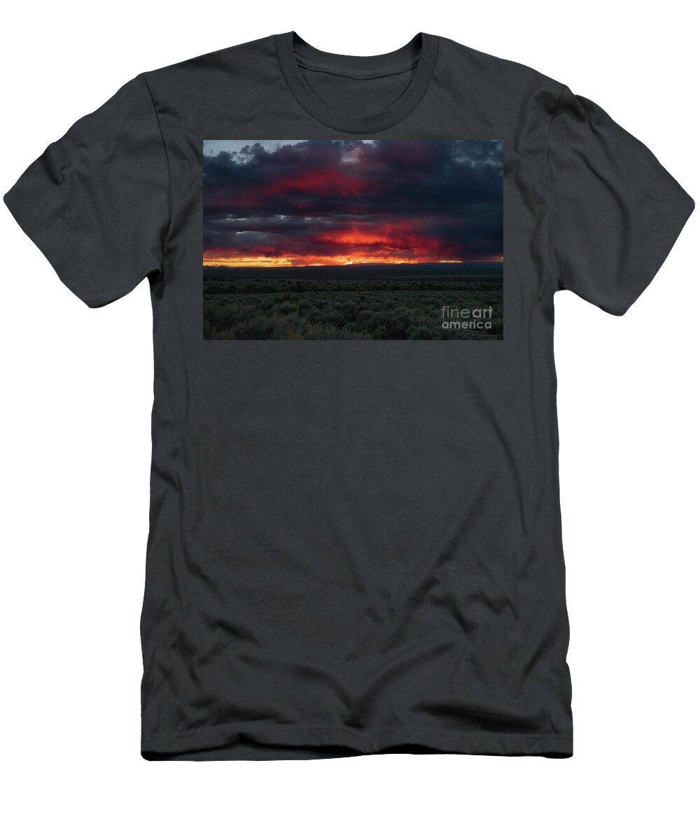 Taos T-Shirt featuring the photograph The Rise of the Phoenix Full SHOT by Elijah Rael