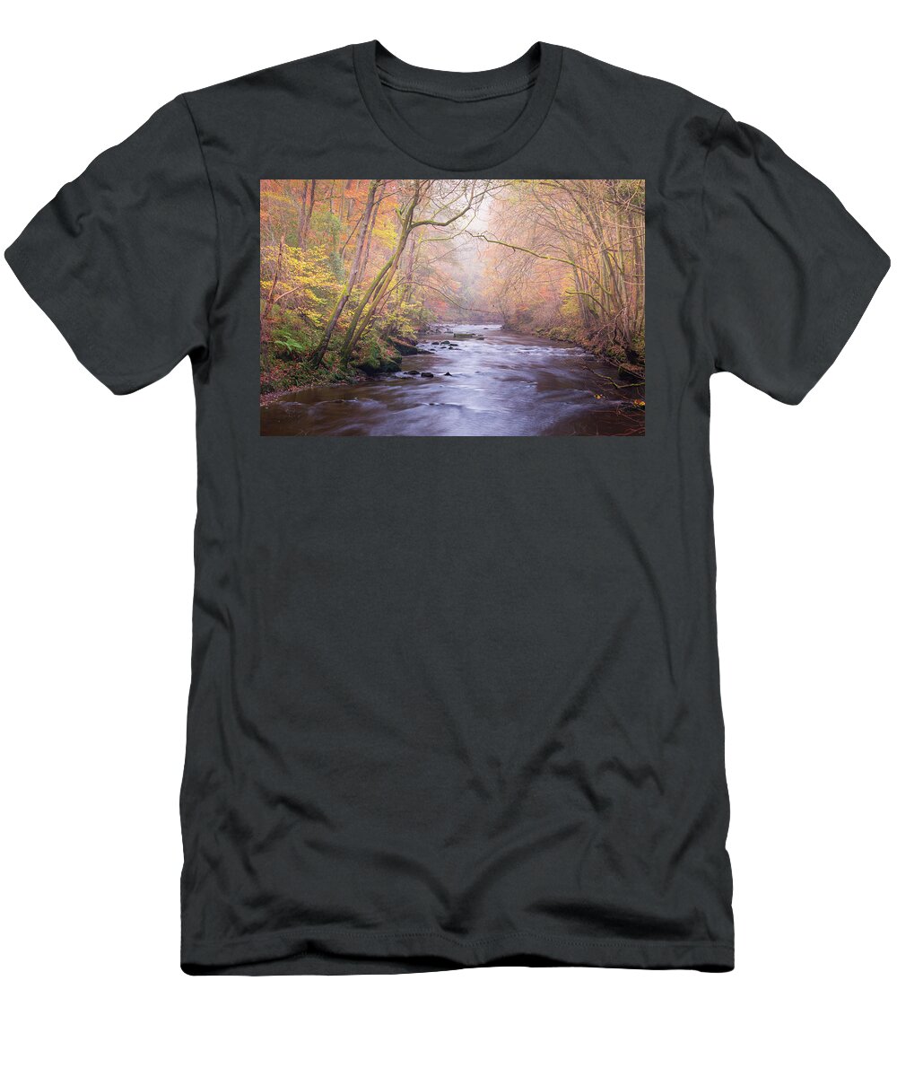 River T-Shirt featuring the photograph The River in Autumn by Anita Nicholson