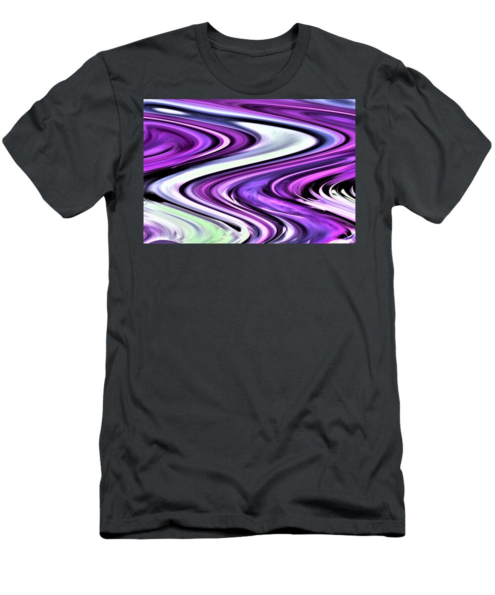 Abstract T-Shirt featuring the digital art The River's Bend - Abstract by Ronald Mills