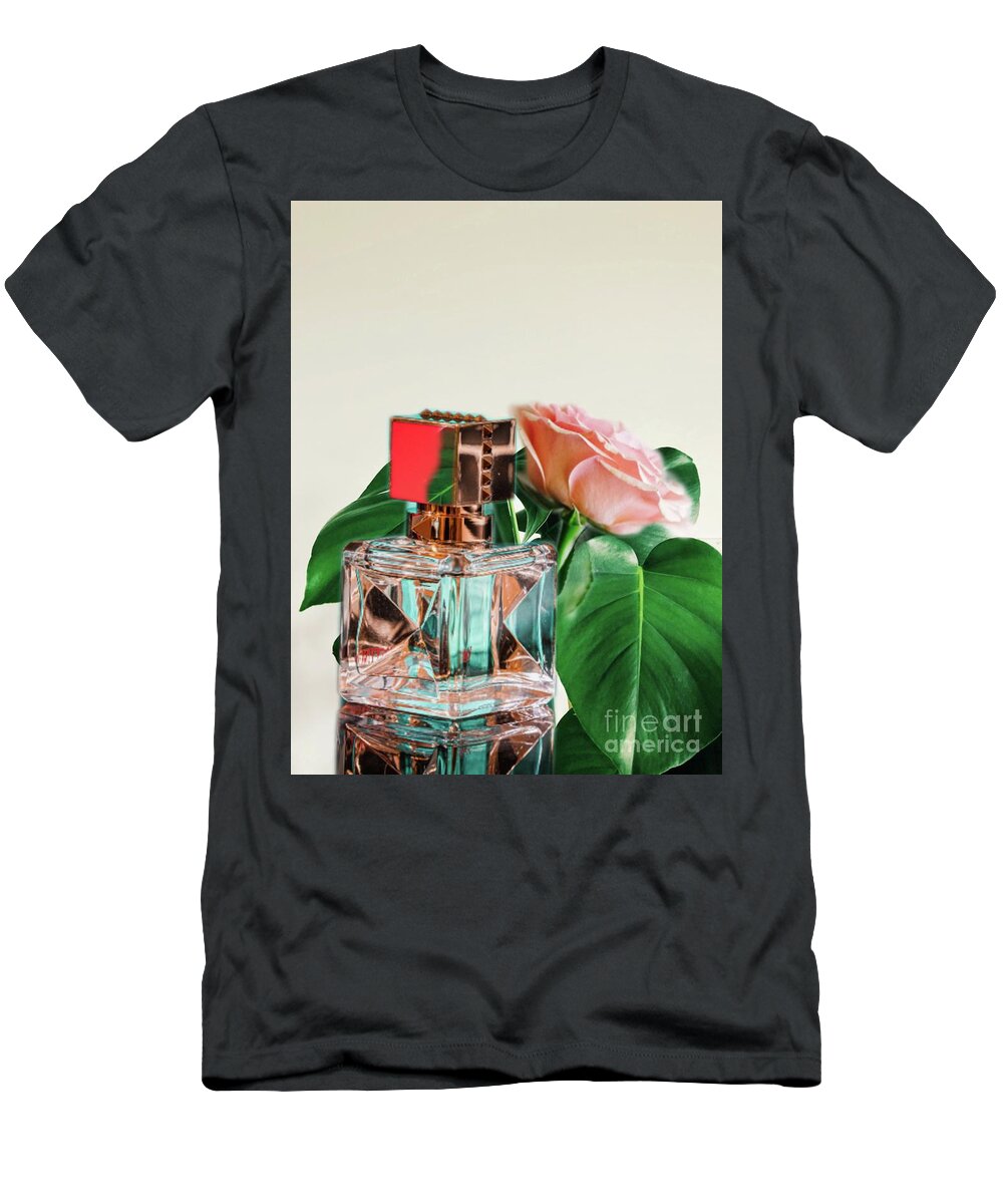 Fineart T-Shirt featuring the digital art The rose parfume by Yvonne Padmos