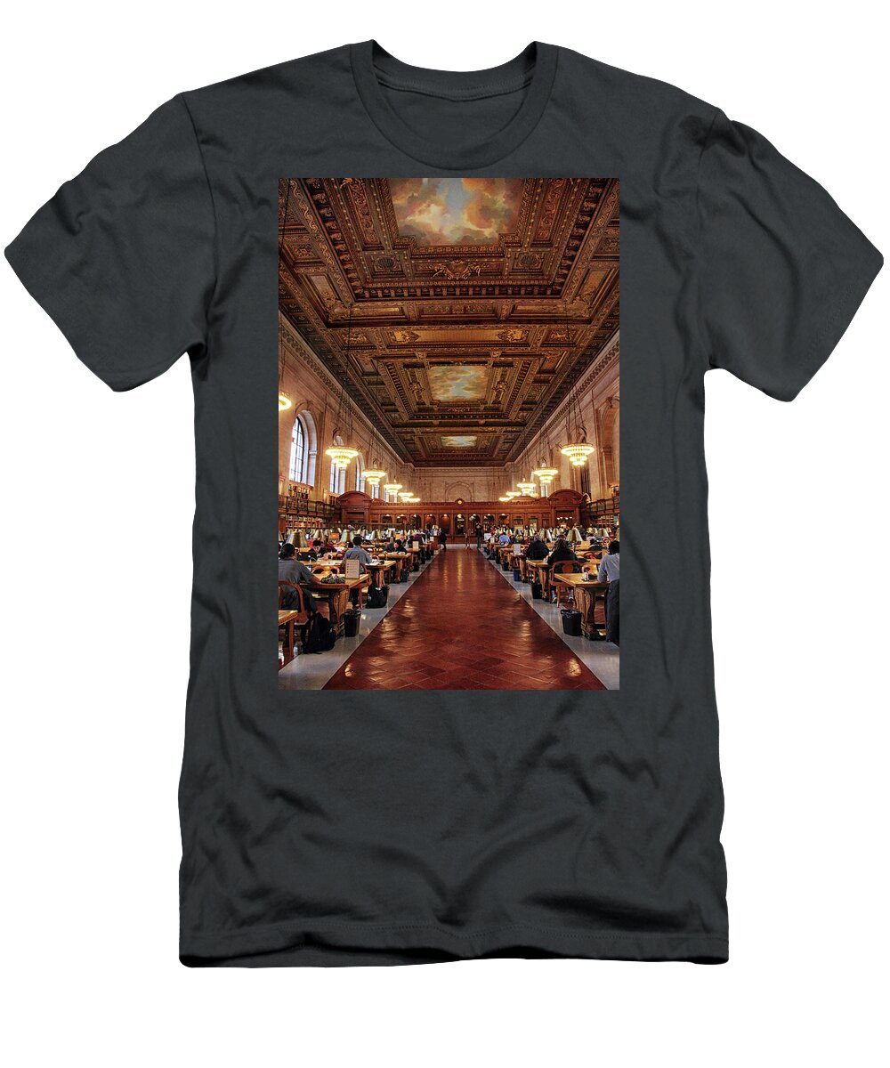 New York Public Library T-Shirt featuring the photograph The Rose Reading Room II by Jessica Jenney