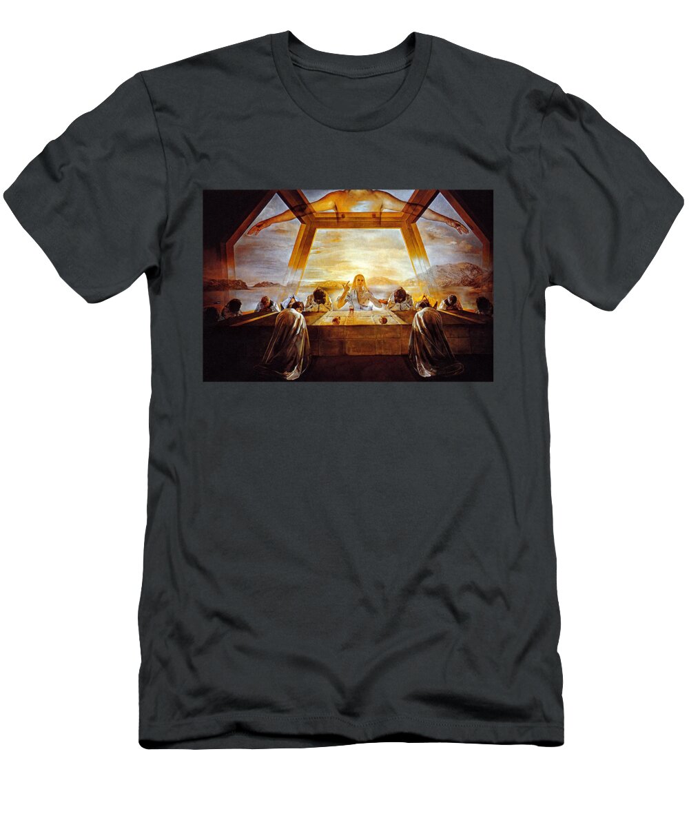 Last Supper T-Shirt featuring the drawing The Sacrament of the Last Supper Dali Surrealist by Paris Rahmawati