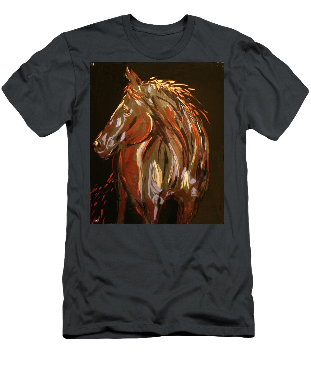 Horse T-Shirt featuring the painting The Sentenial by Marilyn Quigley