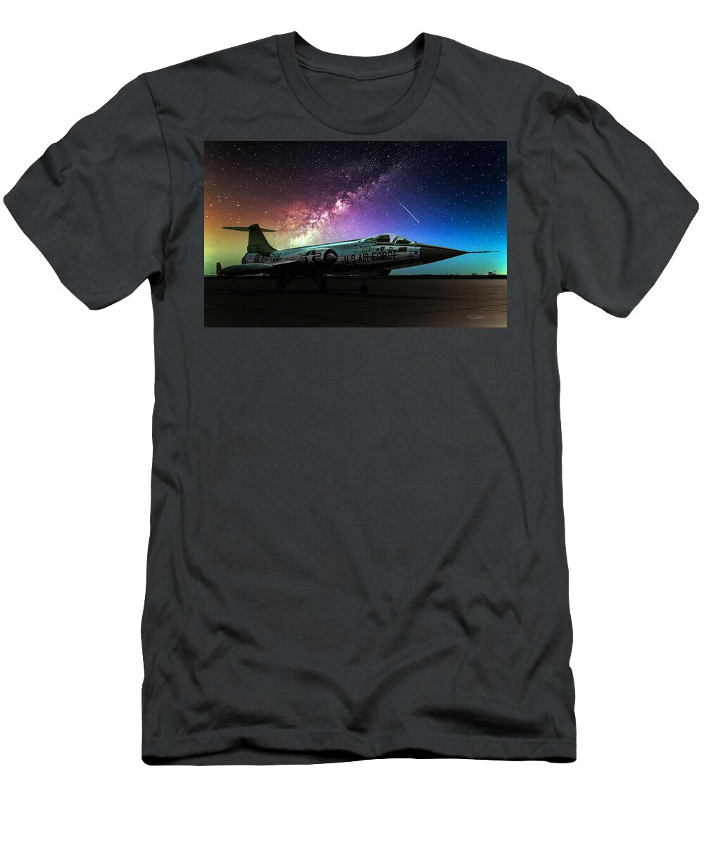Aviation T-Shirt featuring the digital art The Starfighter by Peter Chilelli