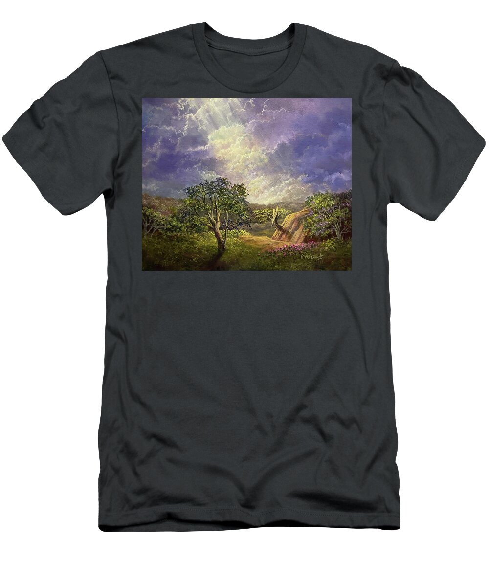 Celestial T-Shirt featuring the painting The Sustaining Celestial by Rand Burns