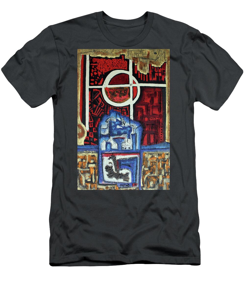 African Art T-Shirt featuring the painting The Target Is I by Michael Nene