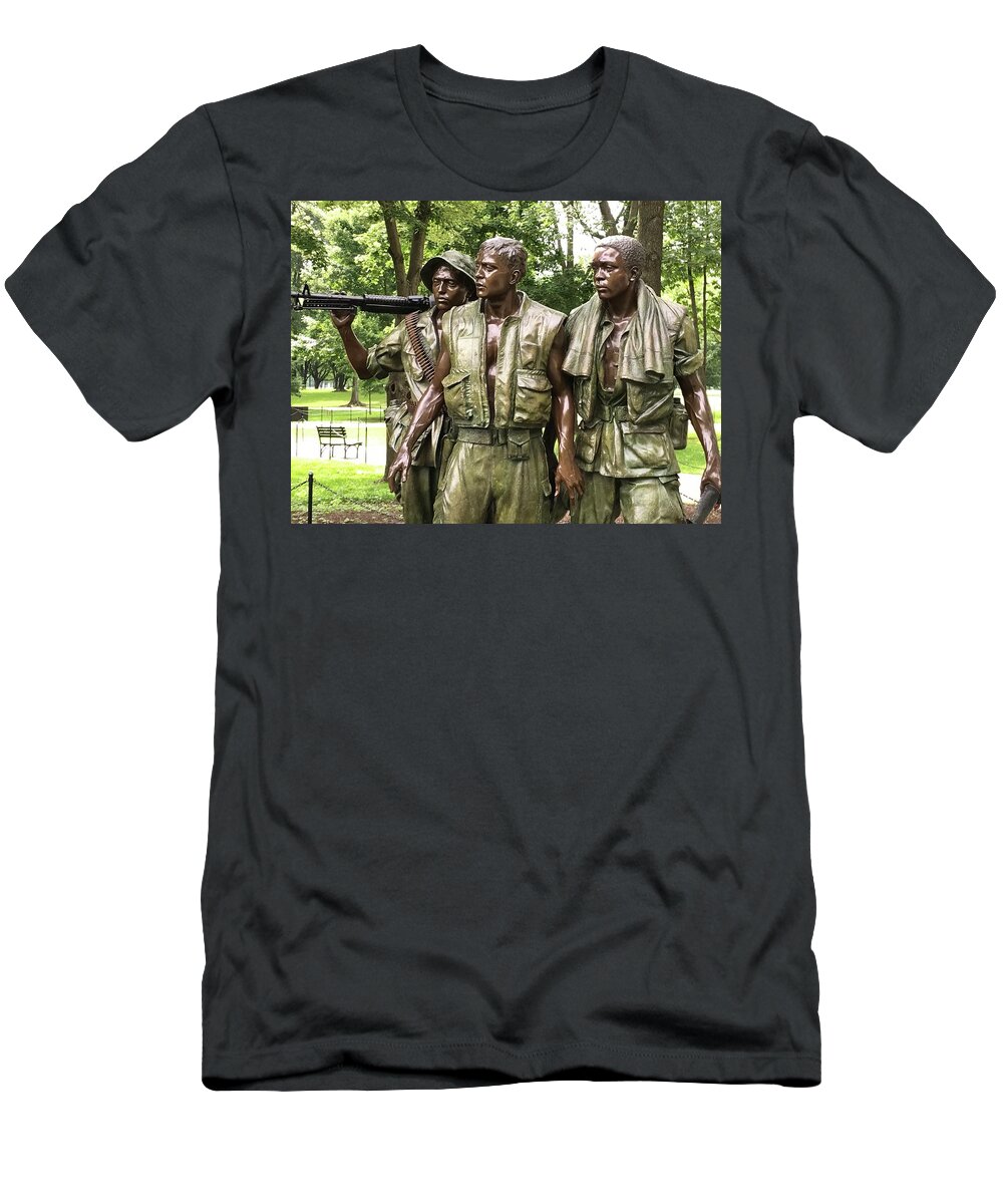 Three T-Shirt featuring the photograph The Three Soldiers by Lee Darnell