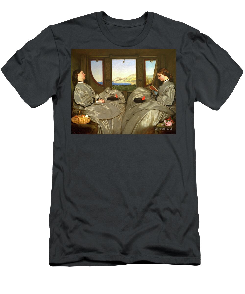Egg T-Shirt featuring the painting The Traveling Companions, 1862 by Augustus Leopold Egg