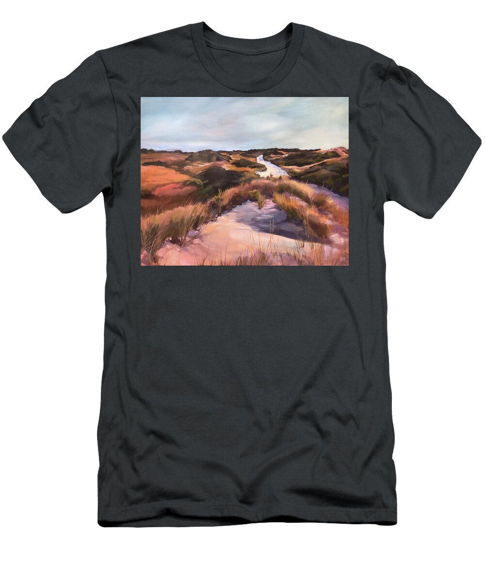 Landscape T-Shirt featuring the painting The Vanishing Point by Rebecca Jacob