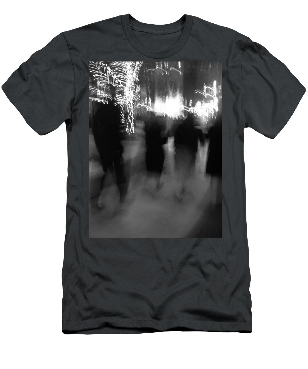 Black & White T-Shirt featuring the photograph The Walk by Heather E Harman