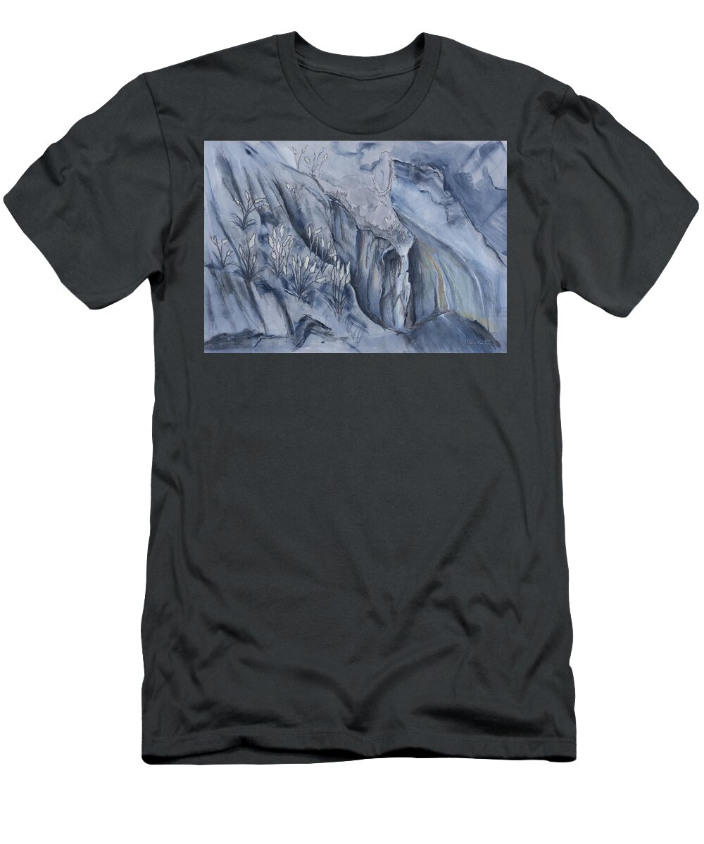 Shelter Cove T-Shirt featuring the painting The Wall by Whitney Palmer