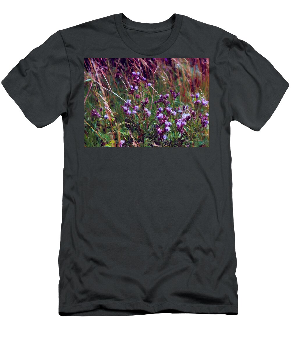 Nature T-Shirt featuring the digital art Thistles by Charmaine Zoe