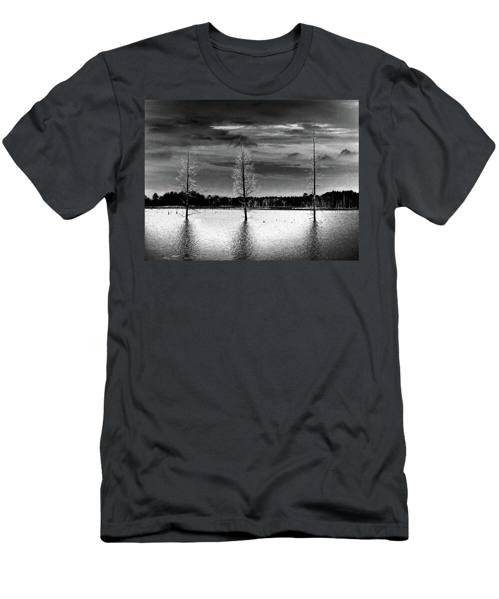 Art T-Shirt featuring the photograph Three Dead Cedar Trees by Louis Dallara