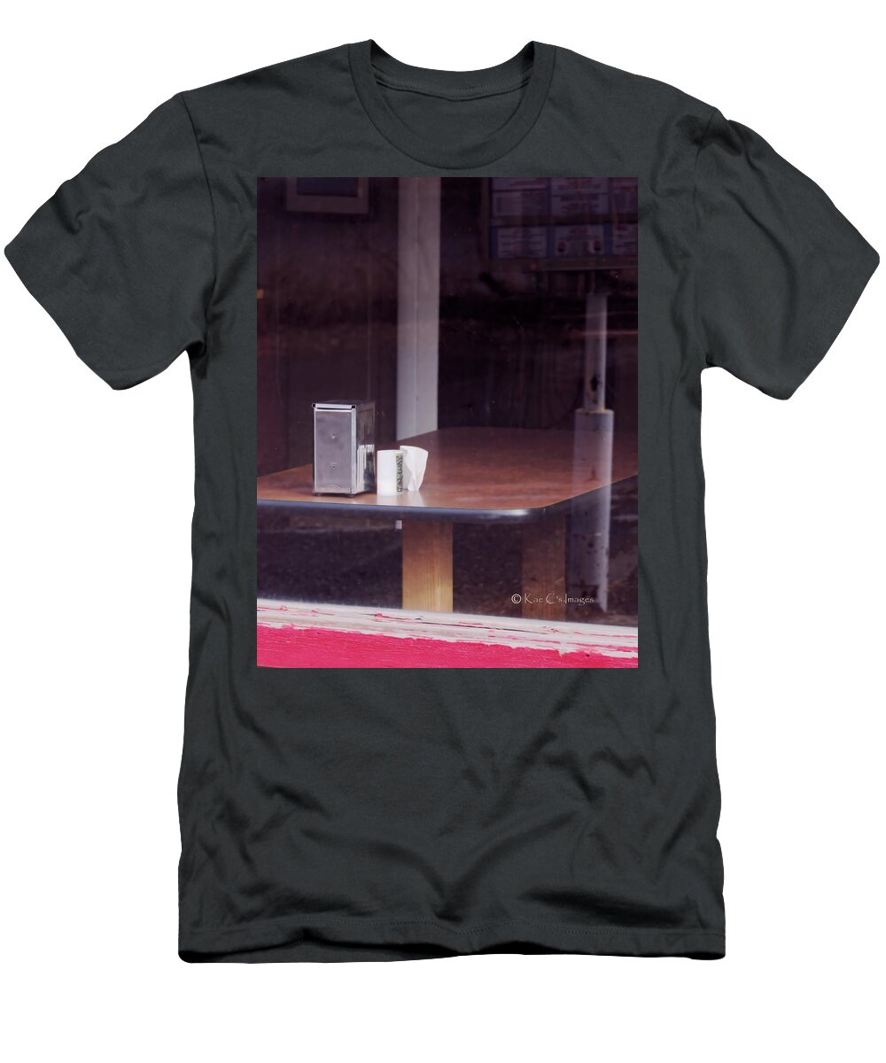Table T-Shirt featuring the photograph Through the Diner Window by Kae Cheatham