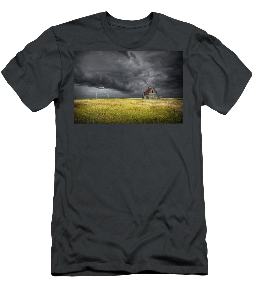 Art T-Shirt featuring the photograph Thunderstorm on the Prairie by Randall Nyhof