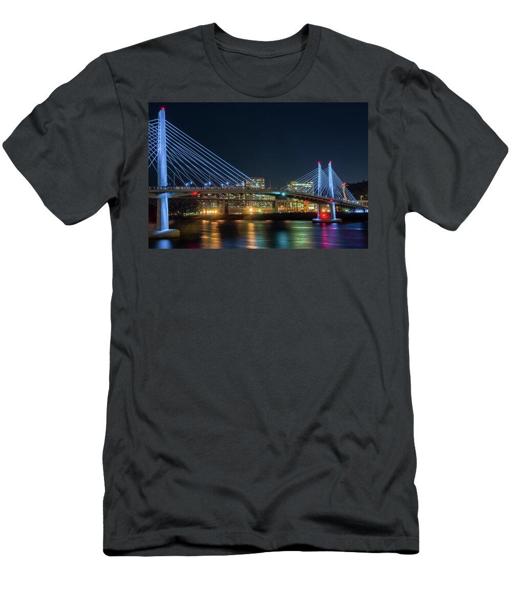 Portland T-Shirt featuring the photograph Tilikum Crossing Bridge by Don Schwartz