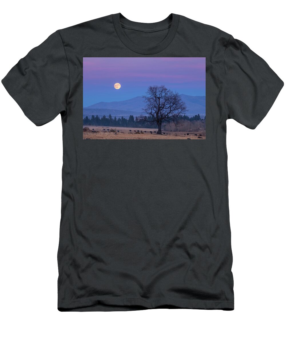 Moonrise T-Shirt featuring the photograph Till the Cows Come Home by Randy Robbins