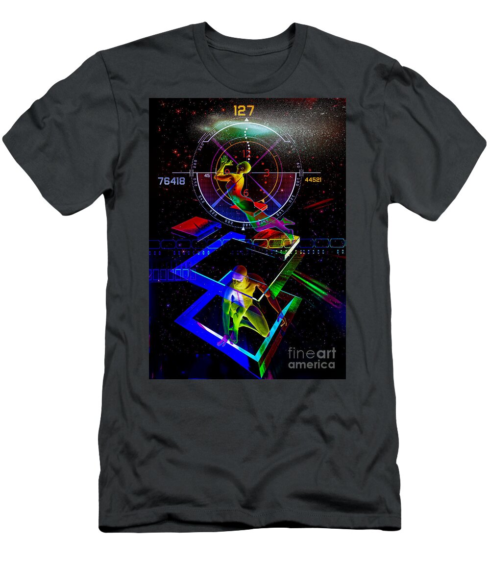 Time T-Shirt featuring the digital art Time Frame X by Shadowlea Is