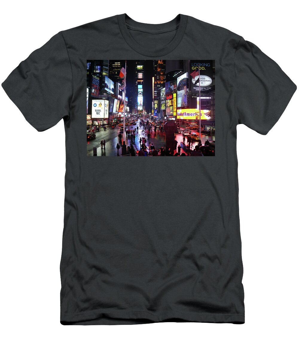 Times Square T-Shirt featuring the photograph Times Square by Mike McGlothlen