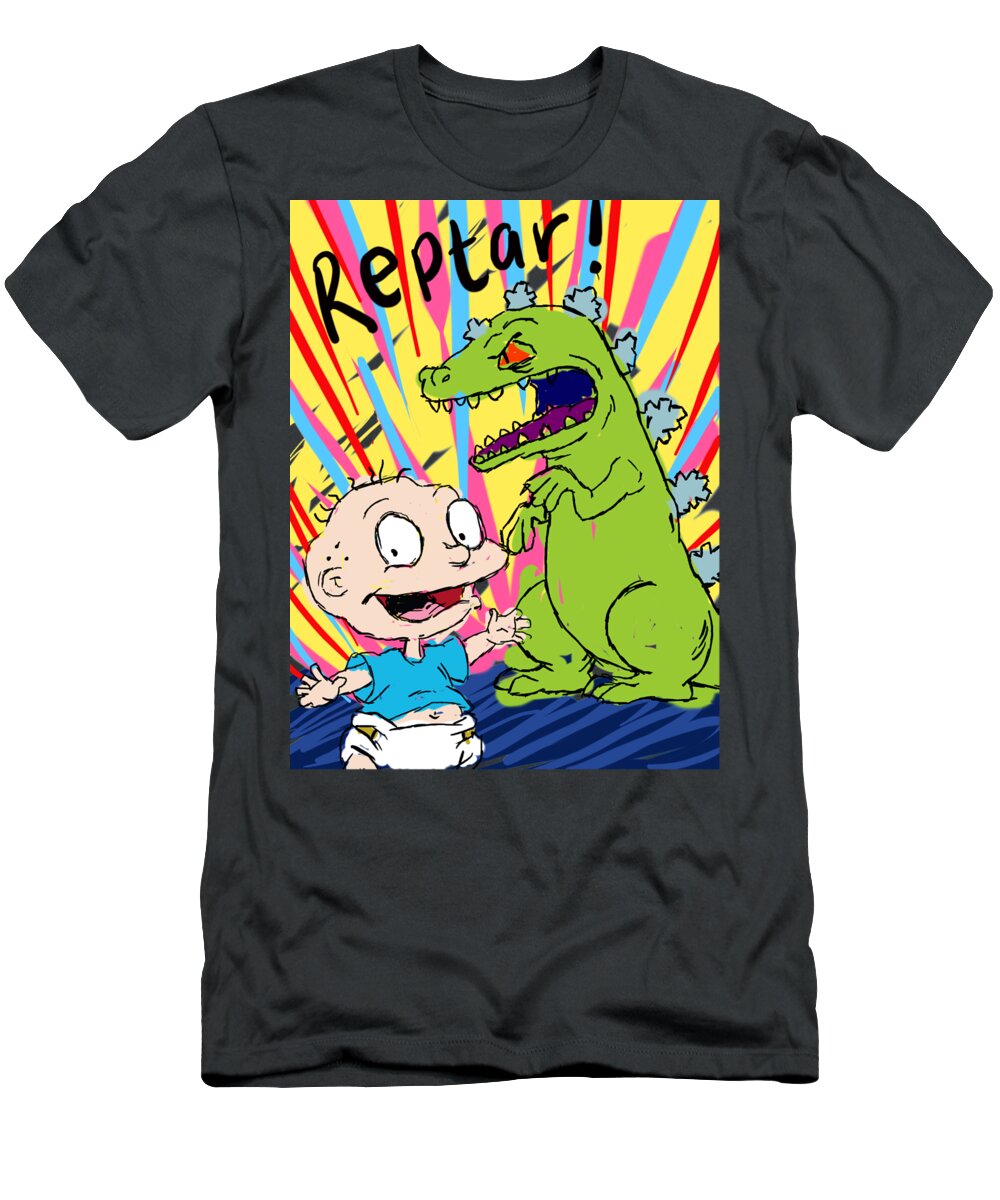  Cool T-Shirt featuring the painting Tommy and Reptar Sketch Baby stars by Helena Tyler