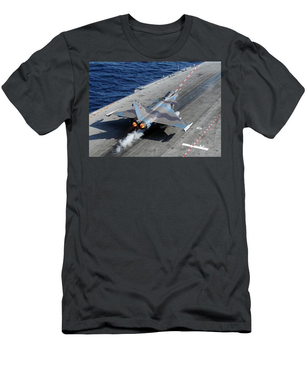 Dassault T-Shirt featuring the digital art TOPGUN Rafale by Custom Aviation Art