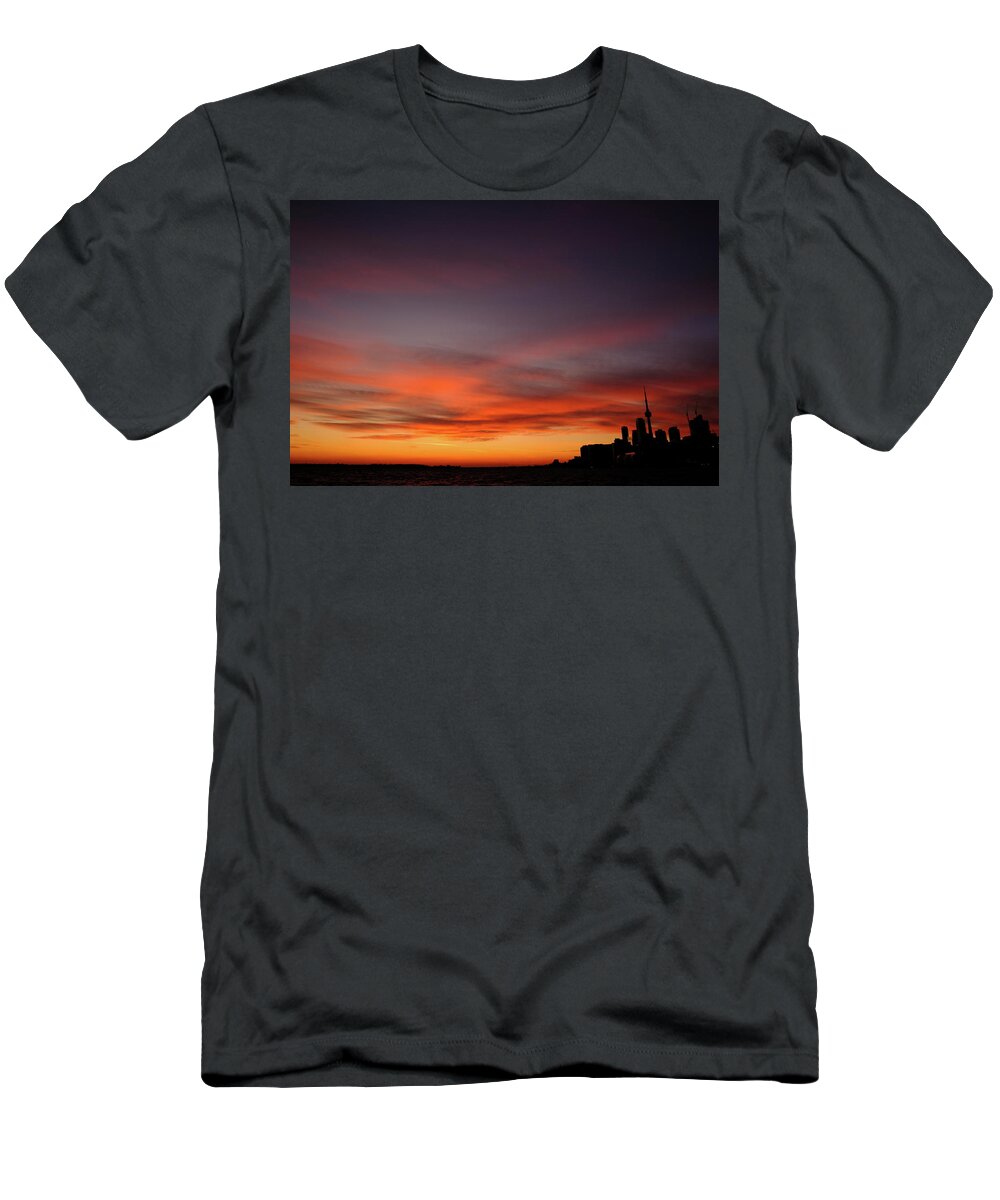 Toronto T-Shirt featuring the photograph Toronto Sunset by Kreddible Trout