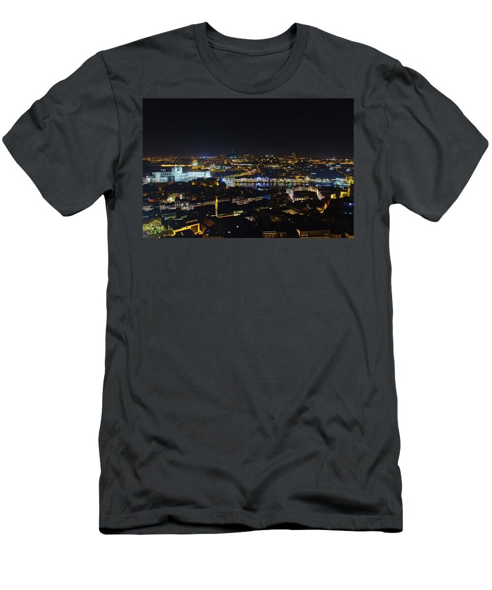 Porto T-Shirt featuring the photograph Torre dos Clerigos view over the city in Porto by Angelo DeVal