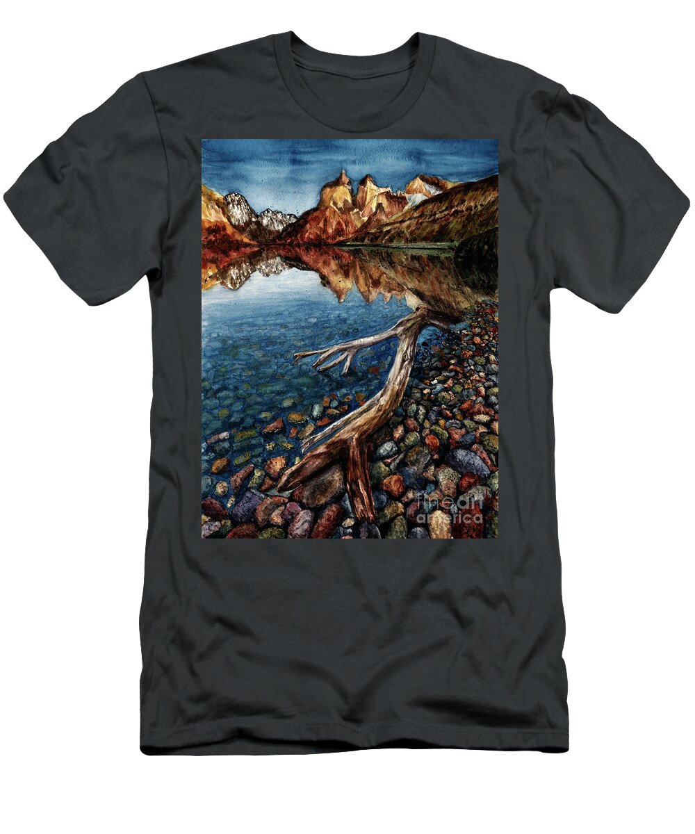 Torres Del Paine T-Shirt featuring the painting Torres Del Paine 001 by Bernardo Galmarini