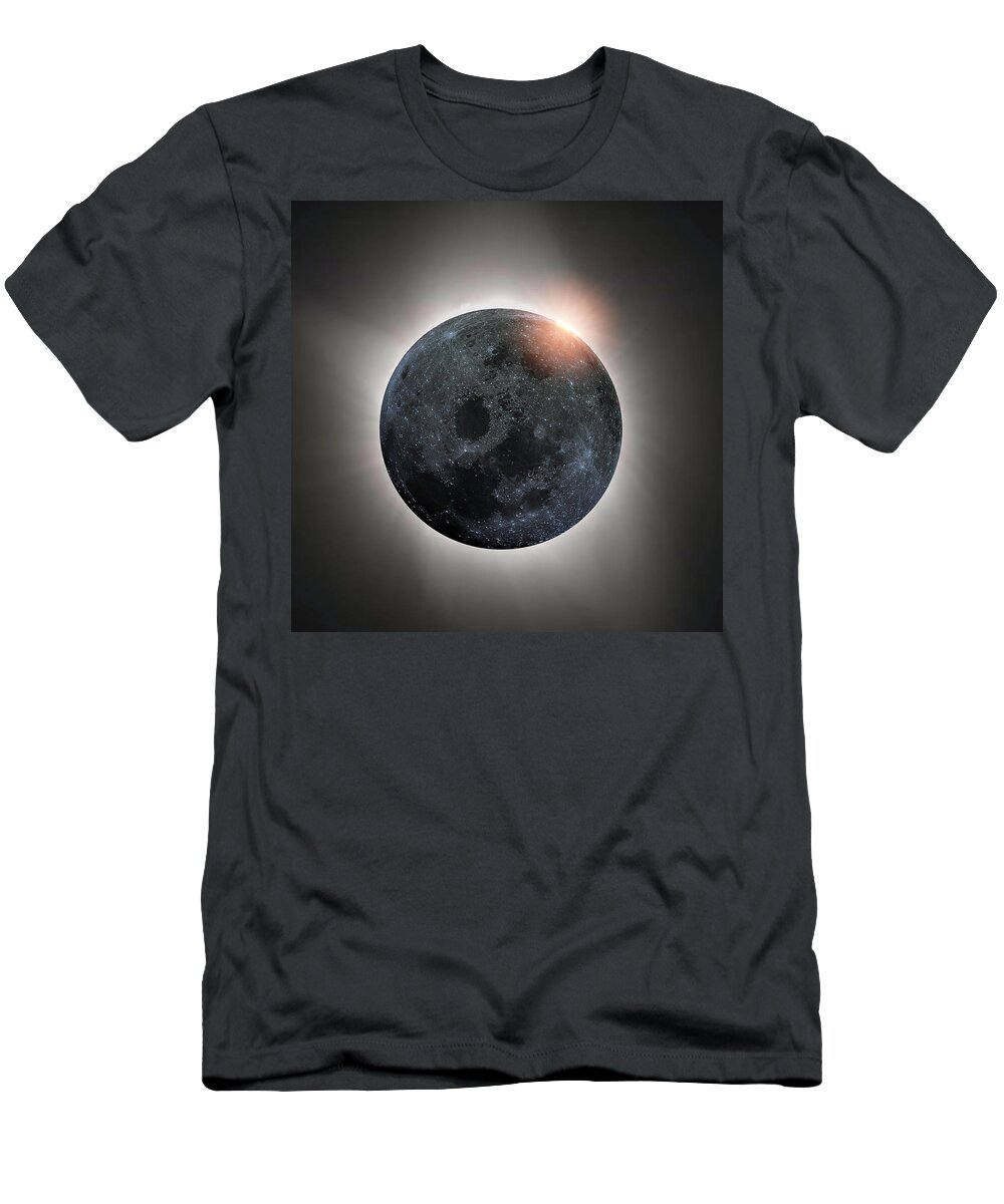 Totality Over Tennessee T-Shirt featuring the digital art Totality over Tennessee by Stoneworks Imagery