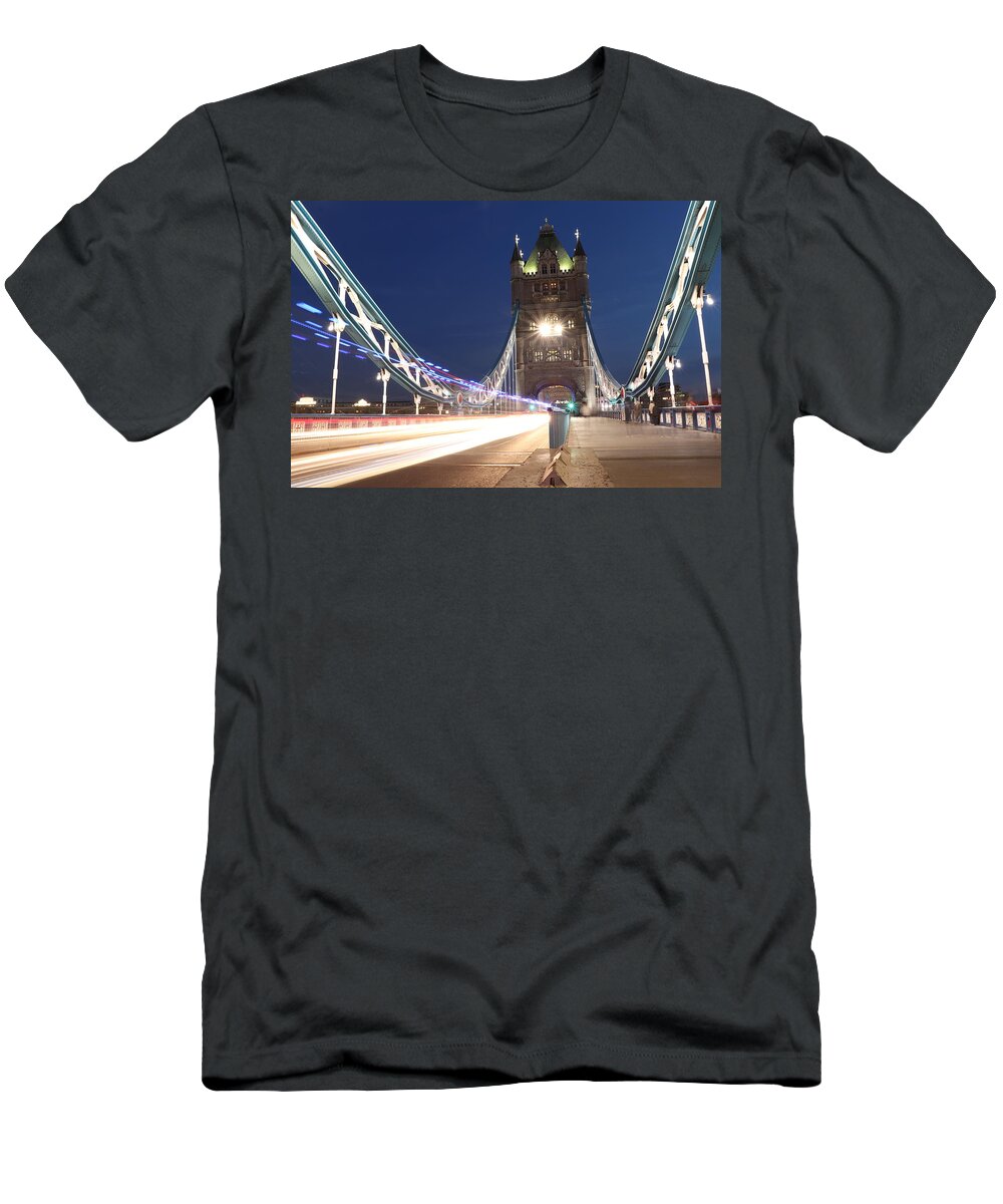 Sky T-Shirt featuring the photograph Tower bridge in midnight by Vaclav Sonnek