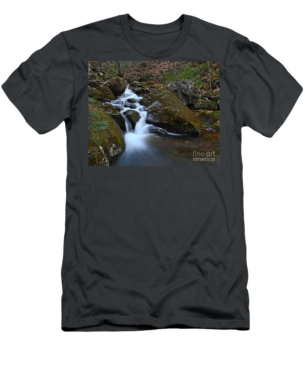 Brook T-Shirt featuring the photograph Town Line Brook by Steve Brown