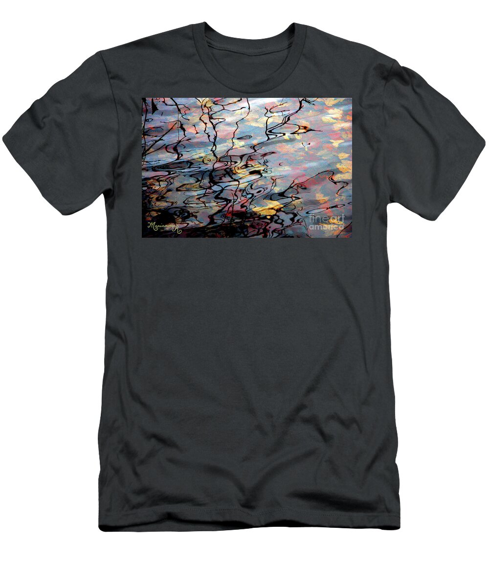 Reflections T-Shirt featuring the photograph Traces of Autumn by Mariarosa Rockefeller