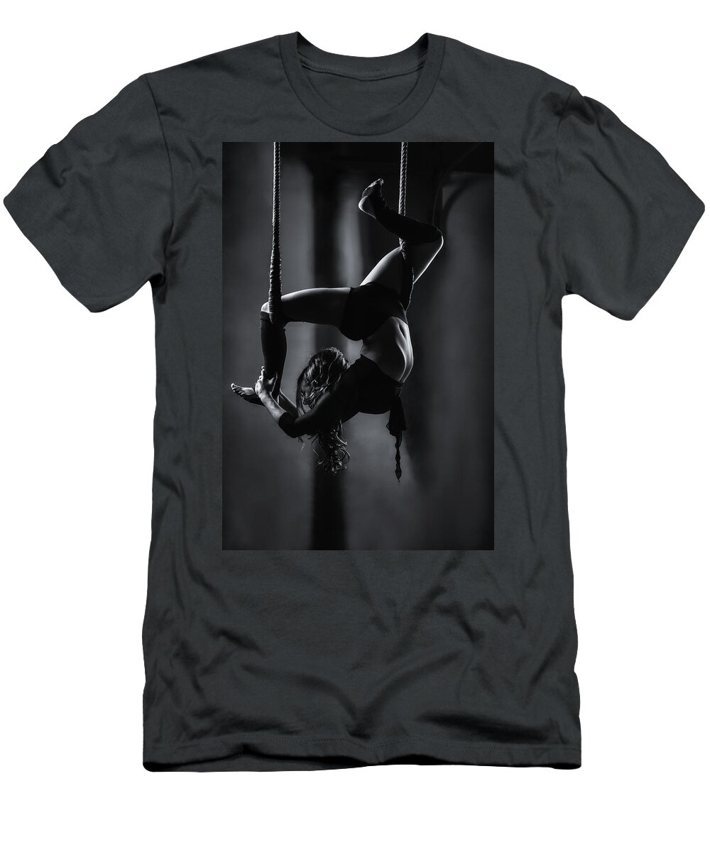 Gymnast T-Shirt featuring the photograph Trapeze Pinwheel by Monte Arnold