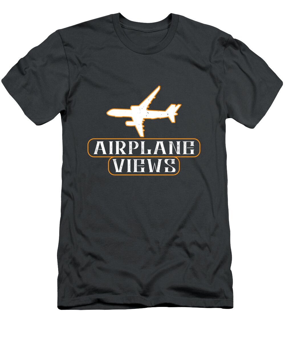 Traveler T-Shirt featuring the digital art Traveler Gift Airplane Views by Jeff Creation