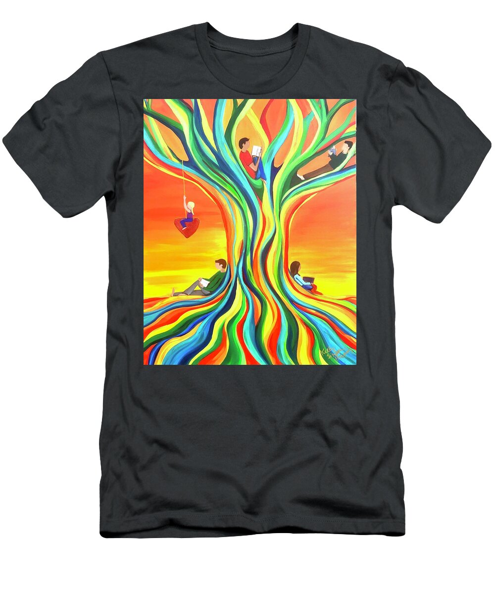 Education T-Shirt featuring the painting Tree of Hope by Kelly Simpson Hagen