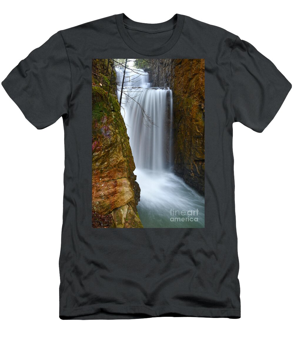 Triple Falls T-Shirt featuring the digital art Triple Falls On Bruce Creek 11 by Phil Perkins