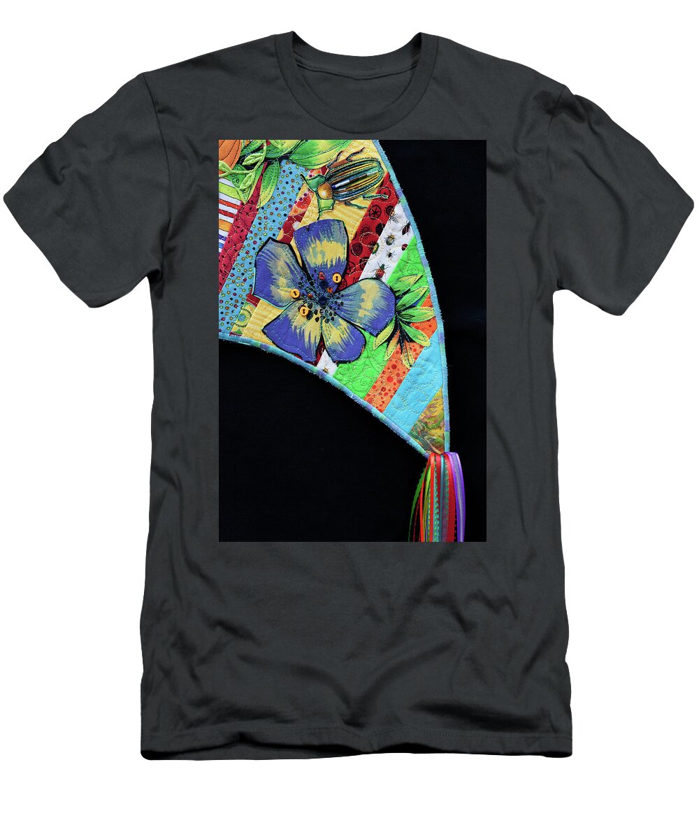 Fiber Art T-Shirt featuring the mixed media Tropical Breeze 3 by Vivian Aumond