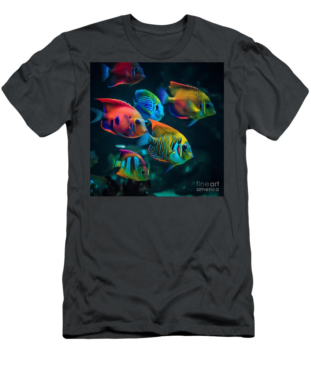 Tropical T-Shirt featuring the digital art Tropical Fish II by Jay Schankman