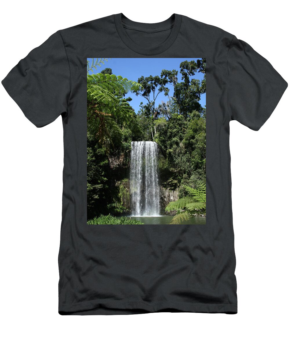 Waterfall T-Shirt featuring the photograph Tropical Waterfall by Maryse Jansen