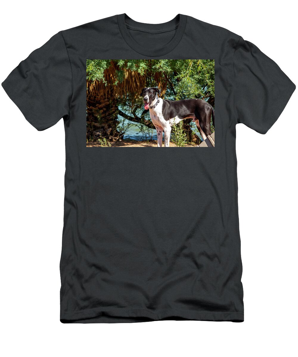 Dog T-Shirt featuring the photograph Tucker - Paintography by Anthony Jones