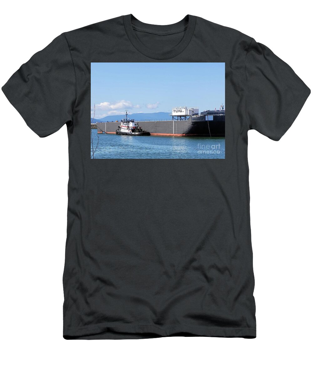Tug And Barge By Norma Appleton T-Shirt featuring the photograph Tug and Barge by Norma Appleton